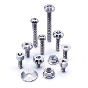 Titanium Bolts, Nuts, and Washers on a variety of sizes.