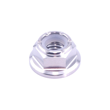 M6 x 1.00 Polished Titanium Nyloc Nut — Grade 5 Ti-6Al-4V dress up hardware by Fast Turn Fittings
