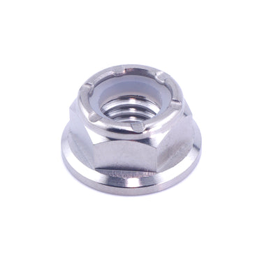 M8 x 1.25 Polished Titanium Nyloc Nut — Grade 5 Ti-6Al-4V dress up hardware by Fast Turn Fittings