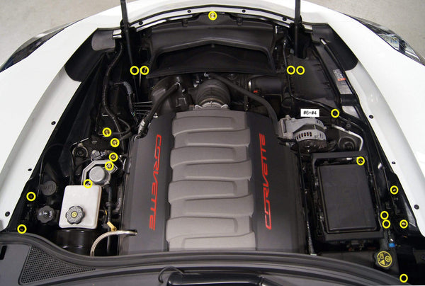 Chevrolet C7 Corvette (2014-2019) Titanium Dress Up Bolts Engine Bay Kit - DressUpBolts.com