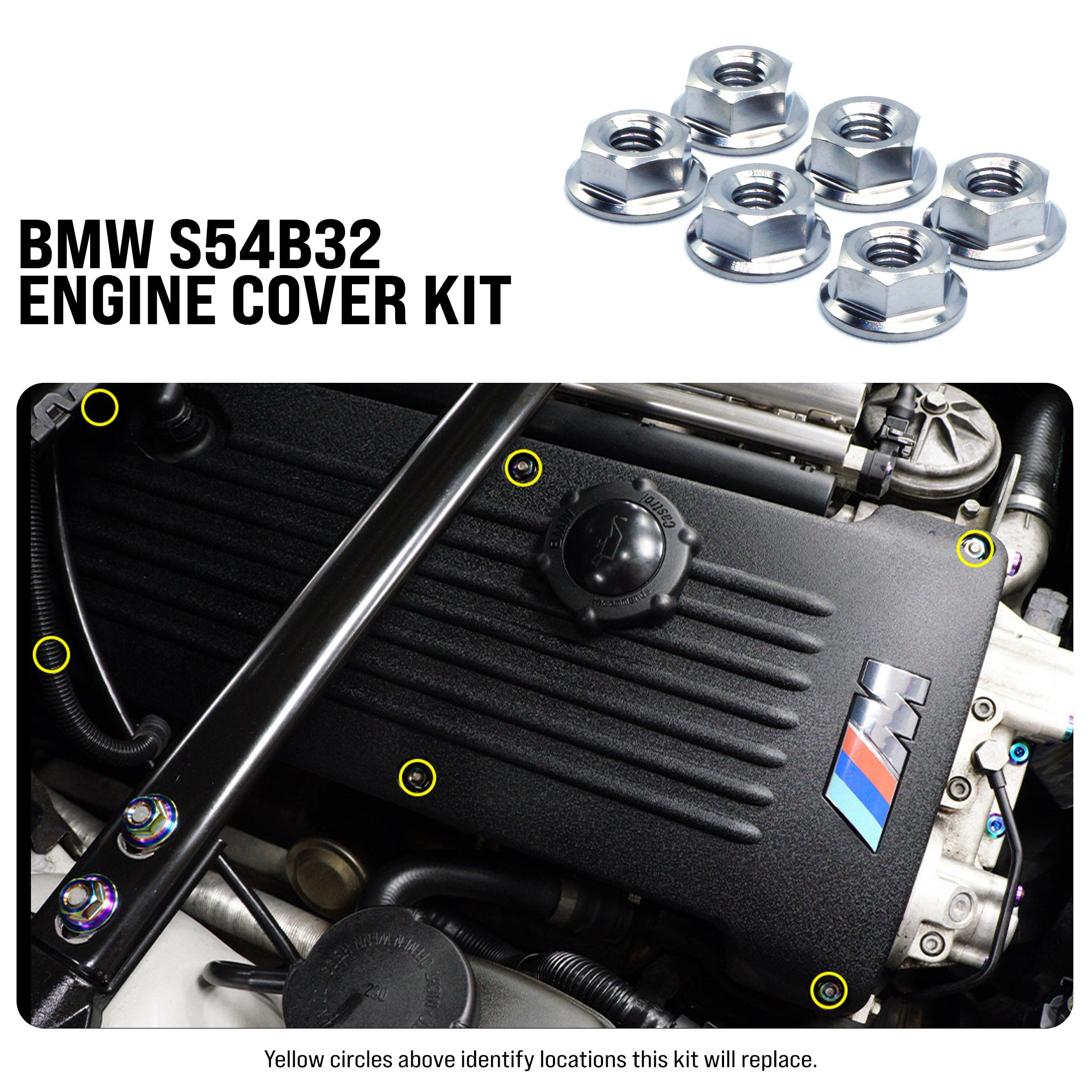 S54b32 Graph Titanium Hardware Engine Cover Kit - S54B32 Engine – Fast Turn Fittings
