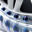 oil slick titanium 3-piece wheel assembly bolt installed