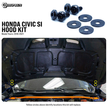 Kit de herrajes de titanio para capó - Honda Civic Si (2016-2021)