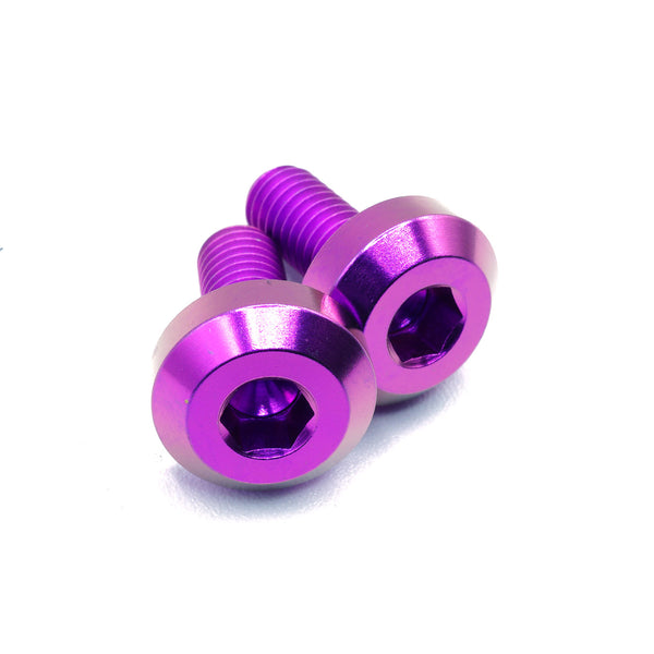Honda K20 turbo water pipe titanium hardware in purple finish installed