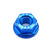 M7 x 1.00 titanium flange nut in blue color