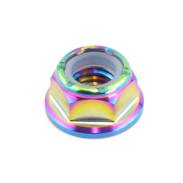 M8 x 1.25 Cosmic Burn Titanium Nyloc Nut — Grade 5 Ti-6Al-4V dress up hardware by Fast Turn Fittings