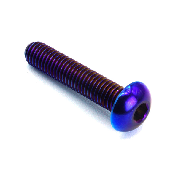 Purple and Blue M5 Titanium Button Head Bolt