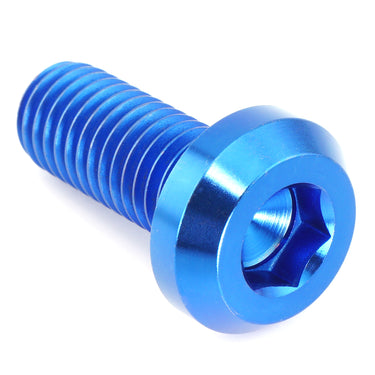 M10 x 1.50 x 25mm Blue Titanium Motor Head Bolt — Grade 5 Ti-6Al-4V dress up hardware by Fast Turn Fittings