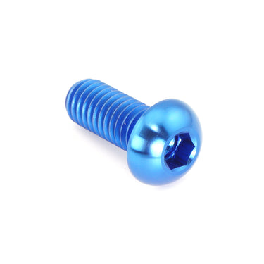 M6 x 1.00 x 15mm Button Head Bolt – Blue Titanium Dress Up Hardware