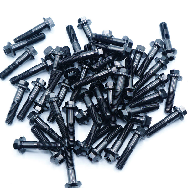 titanium 3-piece wheel bolt in black finish