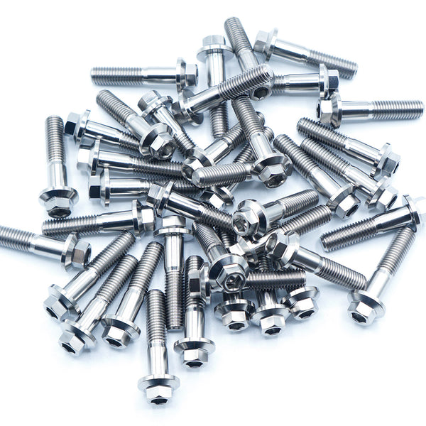 polished titanium 3-piece wheel assembly bolt