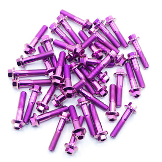 purple anodized titanium 3-piece wheel hardware