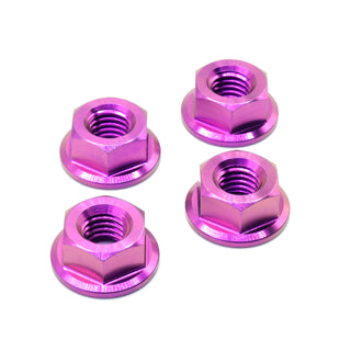 Titanium hood hardware kit for 1999-2005 Mazda Miata NB in Purple — 4 titanium flange nuts