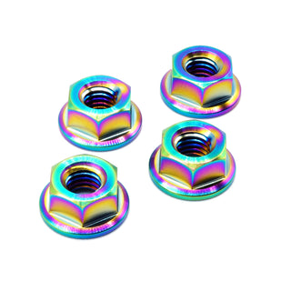 Titanium hood hardware kit for 1999-2005 Mazda Miata NB in Cosmic Burn — 4 titanium flange nuts