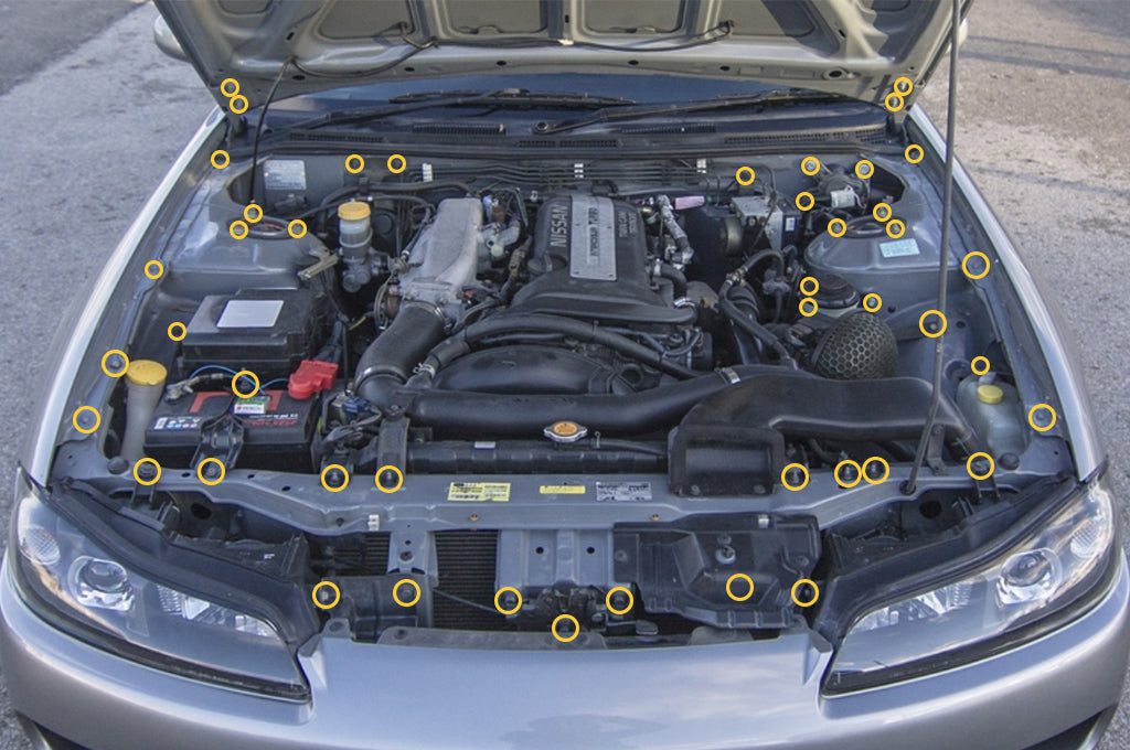 Stage 2 Titanium Hardware Engine Bay Kit - Nissan S15 (1999-2002 ...