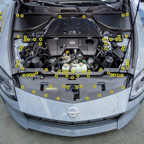 Stage 2 Titanium hardware kit diagram for 2023+ Nissan Z