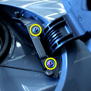 Titanium bolts and washers for Nissan Z fuel door