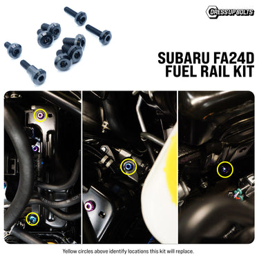 Kit de cubierta de riel de combustible con hardware de titanio - Motor Subaru FA24D