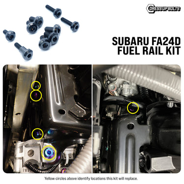 Kit de cubierta de riel de combustible con hardware de titanio - Motor Subaru FA24D