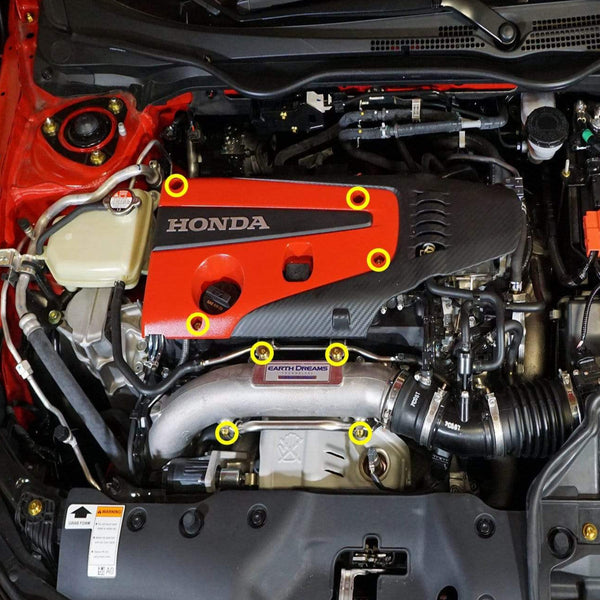 Honda Civic Type R (2017-2019) Titanium Dress Up Bolt Engine Kit - DressUpBolts.com