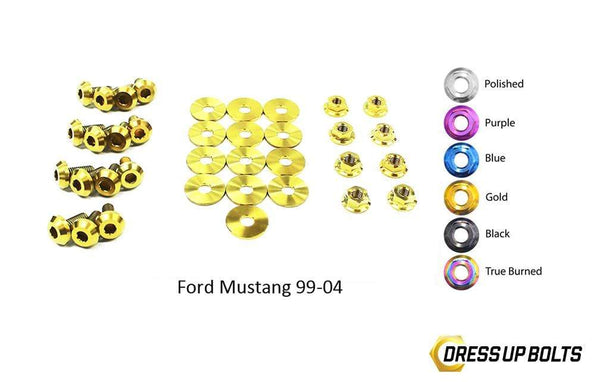 Ford Mustang (1999-2004) Titanium Dress Up Bolts Engine Bay Kit - DressUpBolts.com