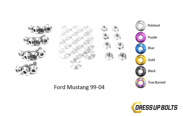 Ford Mustang (1999-2004) Titanium Dress Up Bolts Engine Bay Kit - DressUpBolts.com