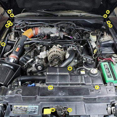 Ford Mustang (1999-2004) Titanium Dress Up Bolts Engine Bay Kit - DressUpBolts.com