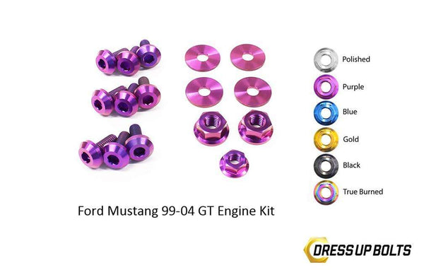 Ford Mustang GT (1999-2004) Titanium Dress Up Bolts Engine Kit - DressUpBolts.com