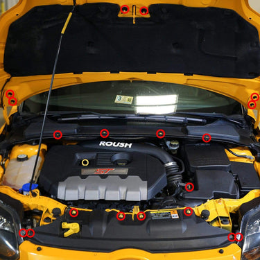 Ford Focus ST (2011-2014) Titanium Dress Up Bolt Engine Bay Kits - DressUpBolts.com
