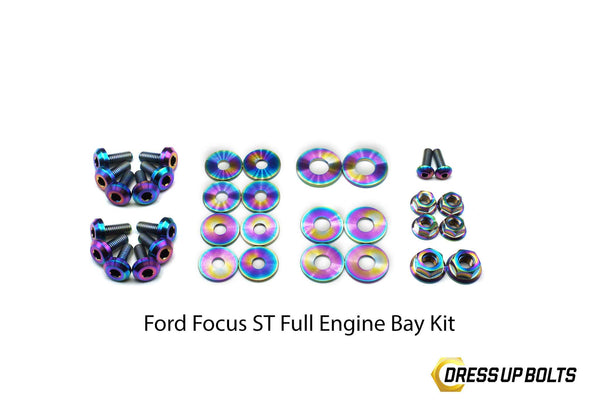 Ford Focus ST (2015-2018) Titanium Dress Up Bolt Engine Bay Kit - DressUpBolts.com