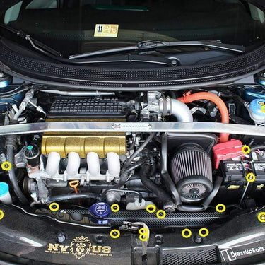 Honda CR-Z CRZ (2011-2015) Titanium Ti Dress Up Bolts Engine Bay Kit - DressUpBolts.com
