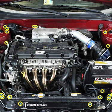 Hyundai Tiburon (2003-2008) Titanium Dress Up Bolts Engine Bay Kit - DressUpBolts.com