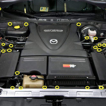 Mazda RX-8 FE (2003-2012) Titanium Dress Up Bolts Engine Bay Kit - DressUpBolts.com