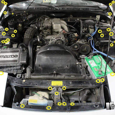 Mazda RX-7 FC/FC3S (1986-1991) Titanium Dress Up Bolts Engine Bay Kit - DressUpBolts.com