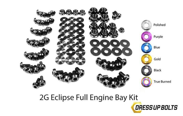 Mitsubishi 2G Eclipse DSM (1995-1999) Titanium Dress Up Bolts Full Engine Bay Kit - DressUpBolts.com