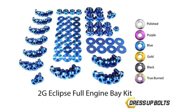 Mitsubishi 2G Eclipse DSM (1995-1999) Titanium Dress Up Bolts Full Engine Bay Kit - DressUpBolts.com