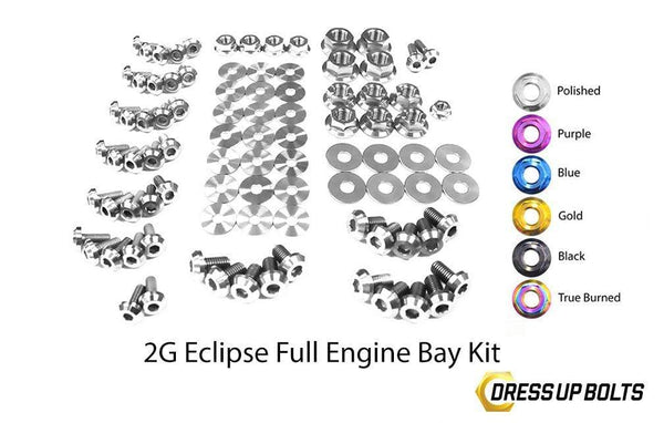 Mitsubishi 2G Eclipse DSM (1995-1999) Titanium Dress Up Bolts Full Engine Bay Kit - DressUpBolts.com