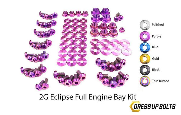 Mitsubishi 2G Eclipse DSM (1995-1999) Titanium Dress Up Bolts Full Engine Bay Kit - DressUpBolts.com