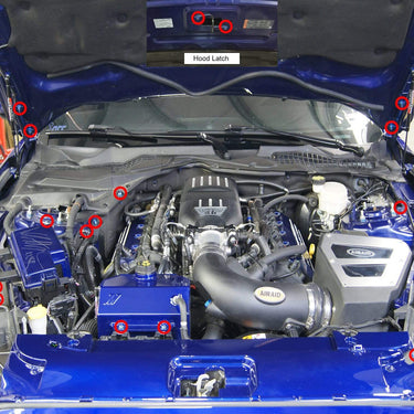 Ford Mustang GT (2015-2019) Titanium Dress Up Bolts Engine Bay Kit - DressUpBolts.com