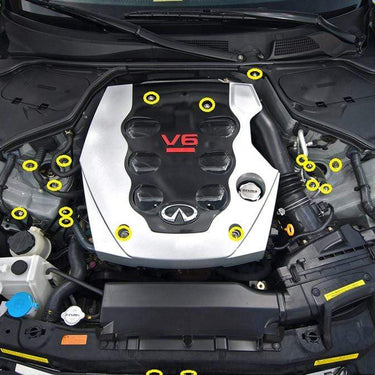 Infiniti G35 Coupe and Sedan (2003-2007) V35 Titanium Dress Up Bolts Engine Bay Kit - DressUpBolts.com