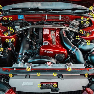 Dress Up Bolts Titanium Hardware Engine Bay Kit - Nissan Skyline GT-R (R32) - DressUpBolts.com