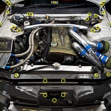 Nissan Skyline R33 (1993-1998) Titanium Dress Up Bolts Engine Bay Kit - DressUpBolts.com