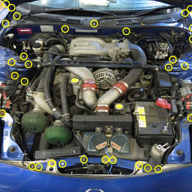 Mazda RX-7 FD/FD3S (1992-2002) Titanium Dress Up Bolts Engine Bay Kit - DressUpBolts.com