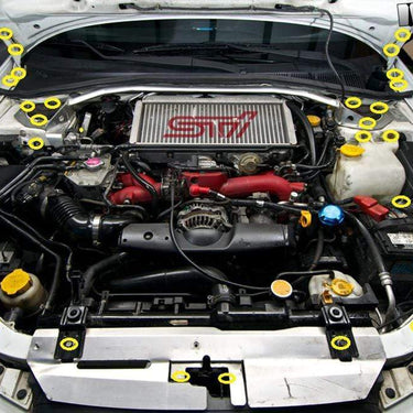 Subaru WRX and STi (2004-2005) Titanium Dress Up Bolts Engine Bay Kit - DressUpBolts.com